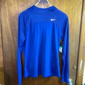 Nike Dri Fit Running Hoodie in Royal Blue